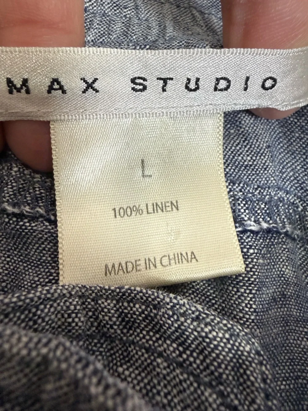 Max Studio 100% Linen Skirt 💙 Women’s Large‎